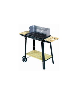 Barbacoa de carbón y acero inoxidable de diseño Buffalo con estante