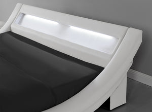 Estructura de cama de imitación con LED integrados 140 x 190 cm zoom 2 Blanco