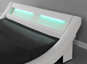 Estructura de cama de imitación con LED integrados 140 x 190 cm zoom 4 Blanco