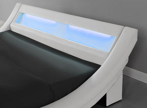 Estructura de cama de imitación con LED integrados 140 x 190 cm zoom 1 Blanco