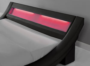 Estructura de cama de imitación con LED integrados 140 x 190 cm zoom 2 Negro