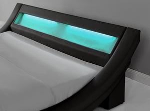 Estructura de cama de imitación con LED integrados 140 x 190 cm zoom 3 Negro