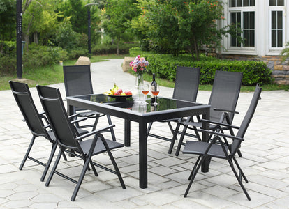 Conjunto de jardín de aluminio gris de 6 plazas Ravenne 16