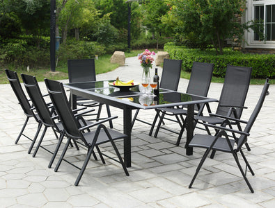 Conjunto de jardín de aluminio gris de 6 plazas Ravenne 8