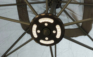 Sombrilla excéntrica con LED de 3 x 3 m Solenzara Gris zoom 1