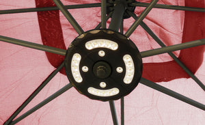 Sombrilla excéntrica con LED de 3 x 3 m Solenzara Terracota zoom 2