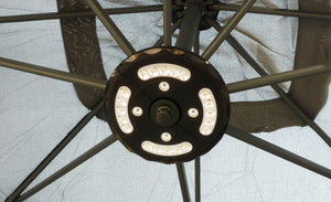 Sombrilla excéntrica con LED de 3 x 3 m Solenzara Crudo zoom 2