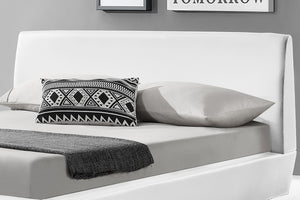 Estructura de cama de estilo escandinavo con patas de madera 140 x 190 cm zoom Blanco