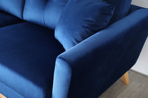 Sofá de estilo escandinavo terciopelo Hoga Azul