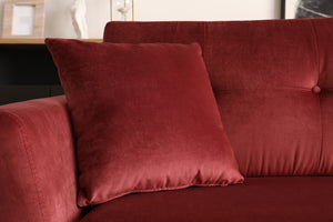 Sofá de estilo escandinavo terciopelo Hoga Rojo zoom 2