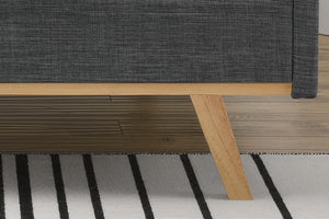 Estructura de cama escandinava 140x190 cm Lulea gris con patas de madera zoom 2