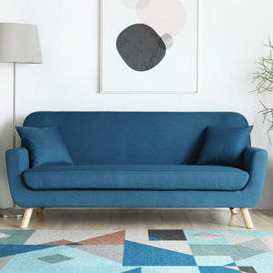 Sofá de estilo escandinavo 3 plazas Azul Lena
