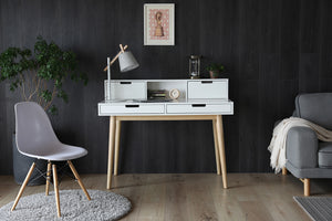 Mikkeli blanco escritorio escandinavo con almacenamiento