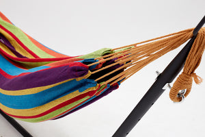 Hamaca con lona de tejido y soporte de 2,6 m Multicolor zoom 1