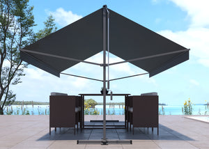 Toldo gris con lona impermeable Iseo