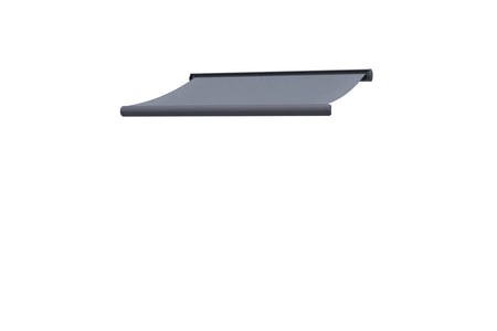 Toldo gris motorizado de 2840 x 2700 mm sobre fondo blanco