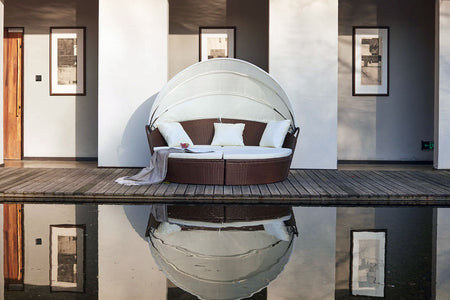 Cama de jardín modular Circa marrón y blanca