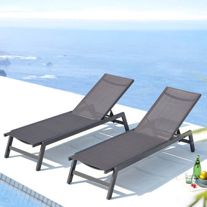 Juego de 2 tumbonas Gris