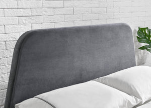 Cama canape 180 x 190 cm en terciopelo gris zoom
