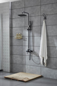 Columna de ducha negra con monomando 'cuadrado'