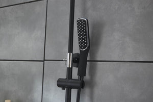 Columna de ducha con monomando 'cuadrado' + cabezal de ducha negra
