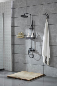 Columna de ducha negra con monomando 'redondo'