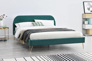 Estructura de cama de terciopelo de 160 Verde