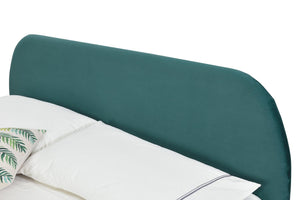 Estructura de cama de terciopelo de 140 zoom 3 Verde