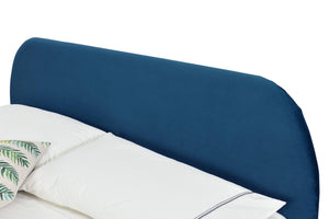 Estructura de cama de terciopelo de 140 zoom 4 Azul