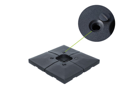 Contrapesos para sombrilla de HPDE x4 sobre fondo blanco