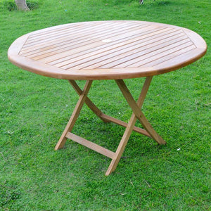Mesa redonda plegable de 60 cm en madera de teca