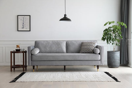 Sofá de terciopelo de 3 plazas Gris claro