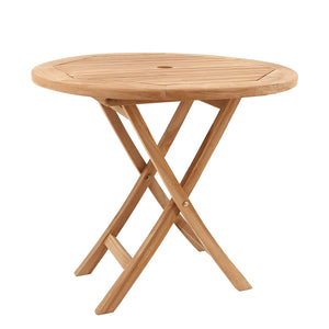 Mesa de jardín de teca redonda 80 cm