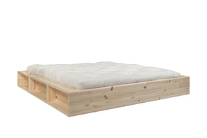 Marco de cama de madera con almacenamiento lateral 140 cm