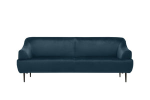 Sofá de terciopelo impermeable de 3 plazas Azul oscuro