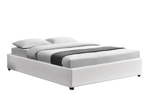 Estructura de cama con canapé integrado -140 x 190 cm - Blanco