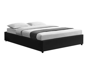 Estructura de cama con canapé integrado -140 x 190 cm - Negro