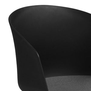 Silla de oficina de diseño negro con ruedas Seater zoom 3