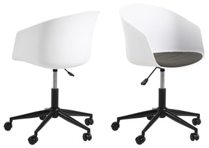 Silla de oficina de diseño blanco con ruedas Seater fundo blanco