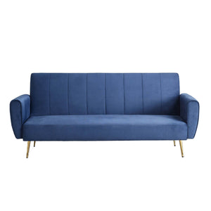 Sofa convertible de terciopelo 3 plazas Azul