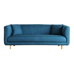 Sofá de estilo escandinavo de 3 plazas y 2 cojines Azul