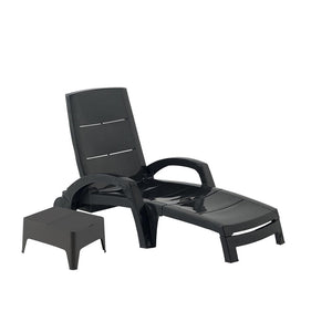 Tumbona de plástico reciclado + mesa Doral gris