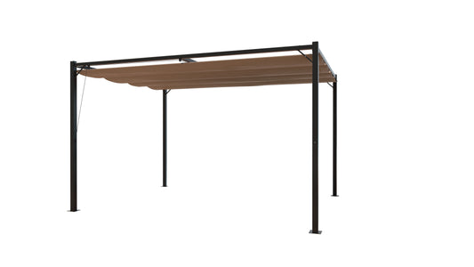 Cenador autoportante de 4x3 m con lona de poliéster sobre fondo blanco Gris topo