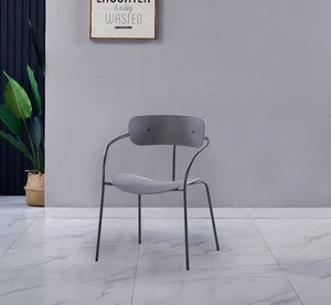 Conjunto de 2 sillas de diseño con reposabrazos gris oscuro Alexia