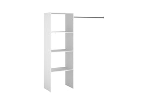 Vestidor Elysee con 3 estantes + 1 armario de diseño y práctico blanco