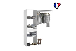 Vestidor blanco 3 estantes + 1 cajón + 1 armario Elysée