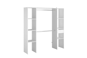 Vestidor blanco funcional Elysée 6 estantes + 1 cajón + 2 armarios