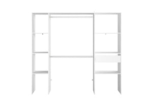 Vestidor de diseño blanco 6 estantes + 1 cajón + 2 armarios