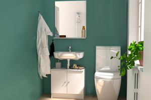 Mueble de baño Aspen blanco con espejo de diseño y moderno