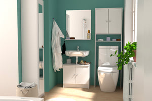 Mueble de baño con espejo, columna de 30 cm y marco Aspen